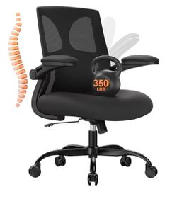Ergonomic Office Chair 350lbs Capacity, 3.9-inche Cushion and Tall Back Breathable Mesh, Comfortable Swivel Adjustable Lumbar Support