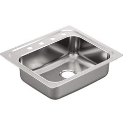Moen 2000 Drop-In 25-in x 22-in Stainless Steel Single Bowl 4-Hole Kitchen Sink