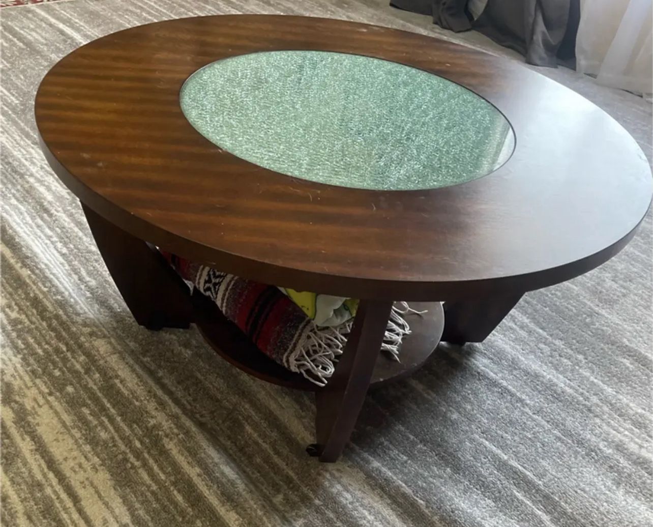 Wood And Glass Coffee Table