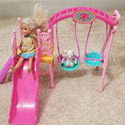 Barbie Chelsea And Swing Set With Bunny