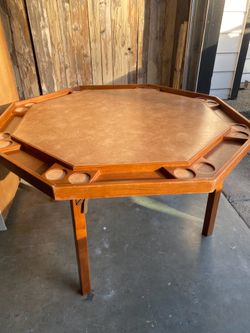 Folding wood poker table card gaming table with top