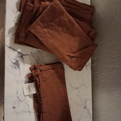 6 Brown Cotton Napkins 