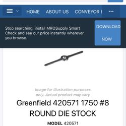 Brand New 3” #8 Die Stock Holder Wrench