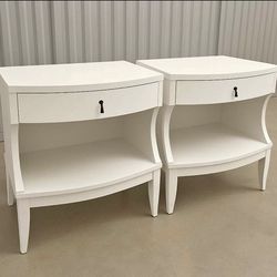 2 White Thomasville Nightstands 