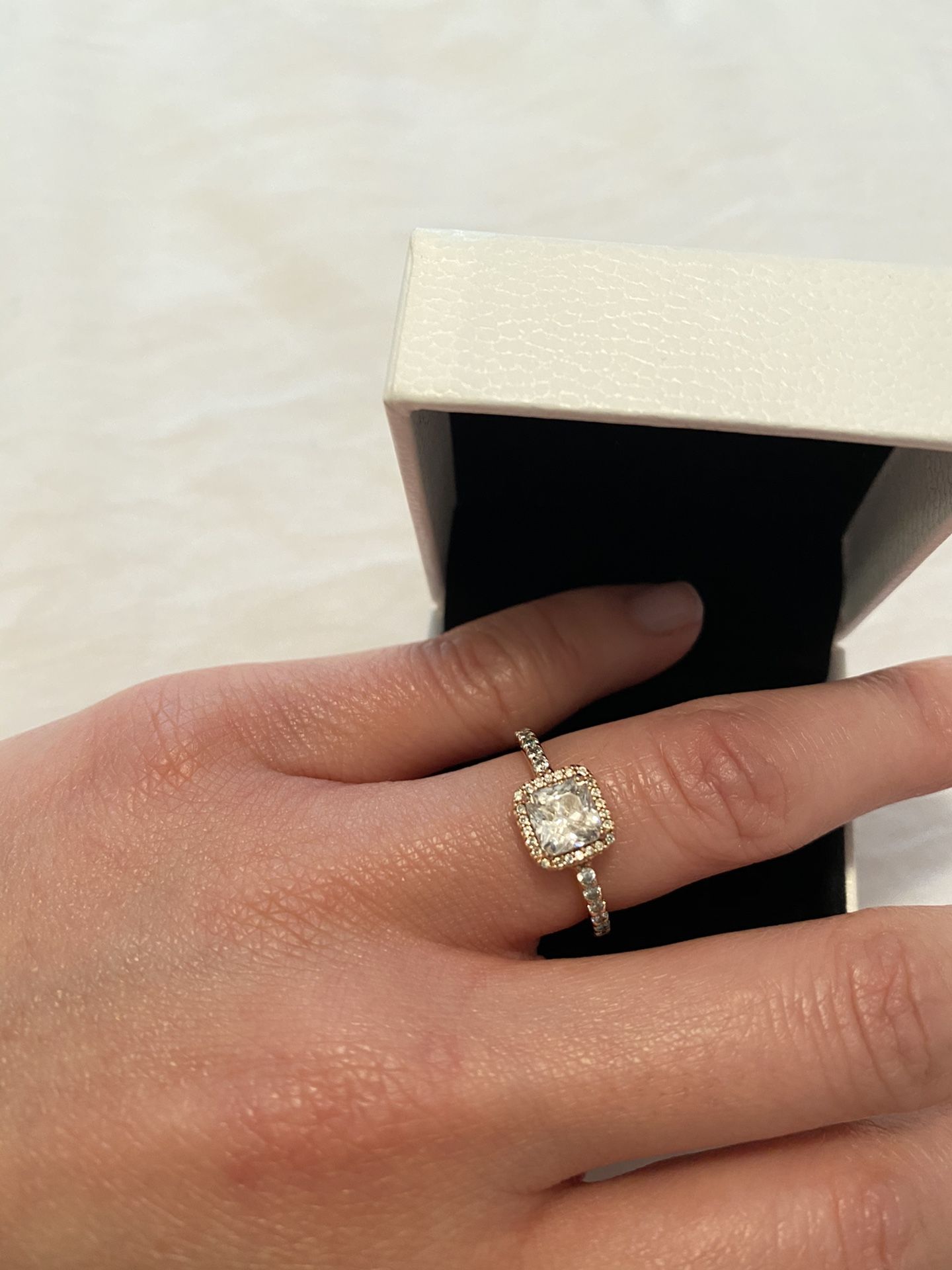 Pandora rose sale gold square ring