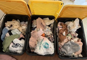 3 Full Totes Of Baby Girl Infant Clothes