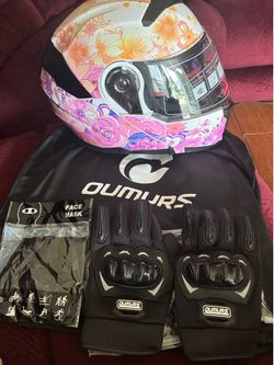 OUMURS Modular Motorcycle Helmet ,  dual visor (large)