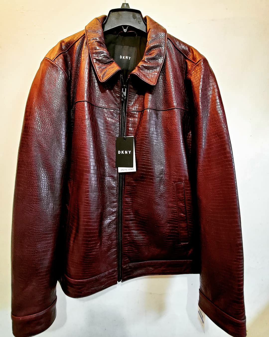 DKNY Leather Jacket Cranberry for XMas