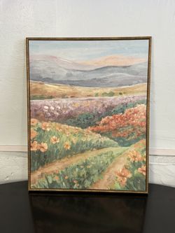 Vibrant landscape painting 3D Gold Anhui Province Kelin Wood Base Canvas