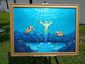 Christ of the Abyss Original hand painted on canvas