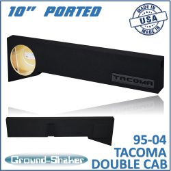 black 10" single ported sub box, fits 95-04 toyota tacoma double-cab