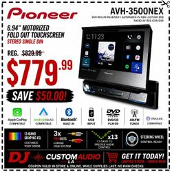 Pioneer AVH-3500NEX Single Din Car Stereo Flip Out Screen USB Apple Carplay Android Auto Bluetooth DVD CD 🚨 Payment Options Available 🚨 No Credit Ne