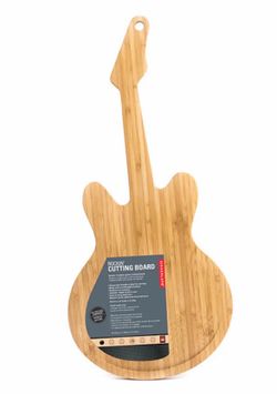 NEW!! In Packaging, Kikkerland, Rockin’ Cutting Board, Guitar Shaped Bamboo Cutting Board