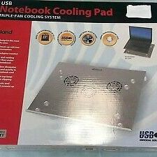 Inland, 3 Ventilador Aluminio Notebook Cooling Pad - Notebooks 17"

