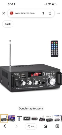 Facmogu 298A 2 Channel Bluetooth 5.0 Audio Amplifier 300W Wireless Amp Stereo Receivers with FM, AUX, USB, SD, MIC Inputs | With Treble and Bass | For