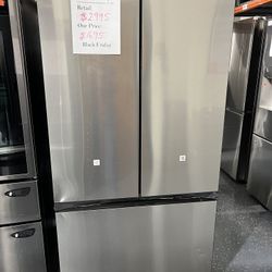 New Samsung - Bespoke 30 cu. ft. 3-Door French Door Refrigerator with Beverage Center - Stainless steel