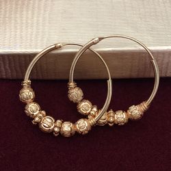 22k Gold Plated Hoops Earrings Jewelry 