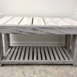 Farmhouse Style Shoe rack. Bench