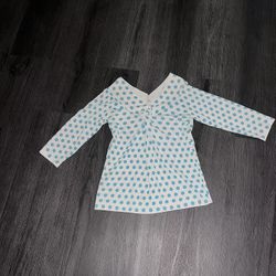 White Blouse With Blue Polka Dots 
