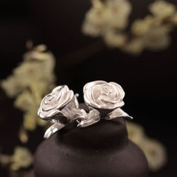 "Colorful Rose Flower Beautiful Stud Earrings for Women, VP1048
 