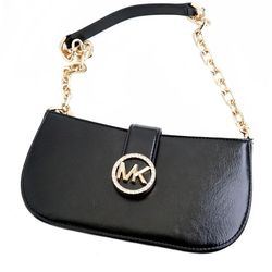 Michael Kors Ladies Shoulder Bag Carmen Sm Zip Pouchette Rhinestone, Patent