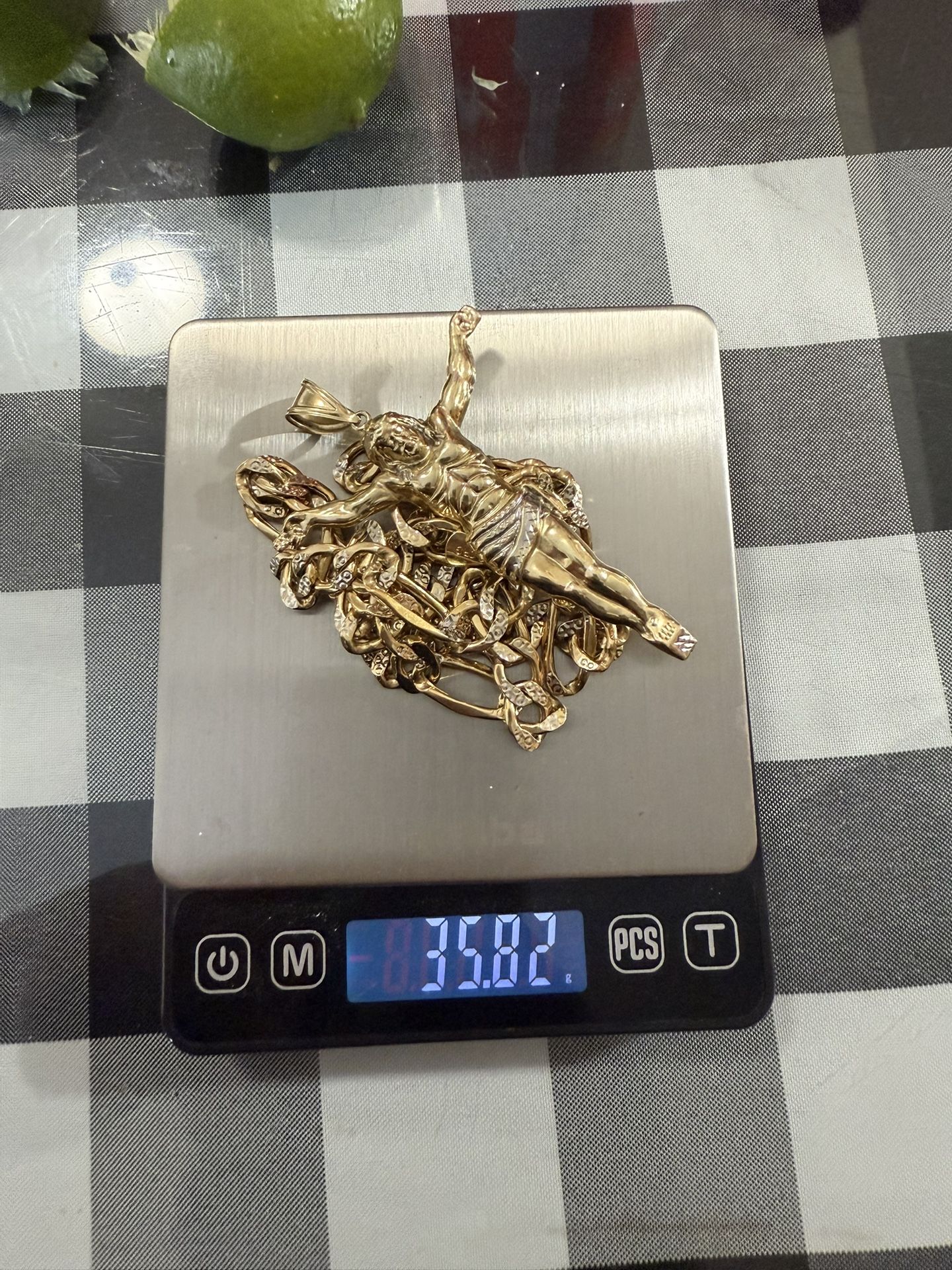 24 Inch 14k Gold Chain 10k Pendant