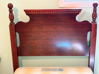Traditional Cherry Wood Twin Headboard and Bed Frame