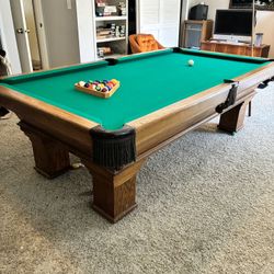 Oak Pool Table ($1200 OR BEST OFFER)
