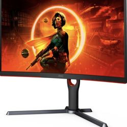 AOC CQ27G3Z 27" Curved Gaming Monitor, QHD 2K 2560x1440, 1000R VA, 240Hz 0.5ms, FreeSync Premium, Height Adjustable Stand, Xb