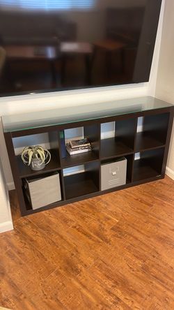 Dark Brown 8-Cube Storage Shelving Unit