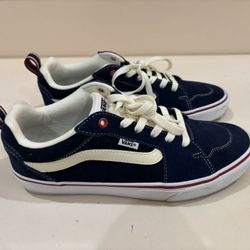 VANS Sneakers, 100% Authentic, Mens 9.5, Navy Blue with White Trim. Like New Condition. 