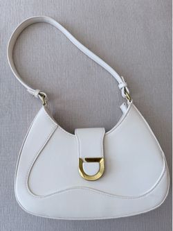 White shoulder leather handbag