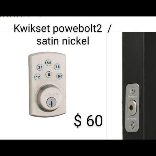 Brand New Kwikset Power Bolt 2 Satin Nickel // Venetian Expresso