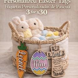 ✨️PERSONALIZED EASTER BASKET KEEPSAKE!!!✨️ ETIQUETAS DE PASCUA PERSONALIZADAS!! ✨️