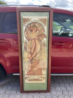 Moet & Chandon Champagne White Star Picture 63”H X 24”W In Good Condition $40 Firm On Price 