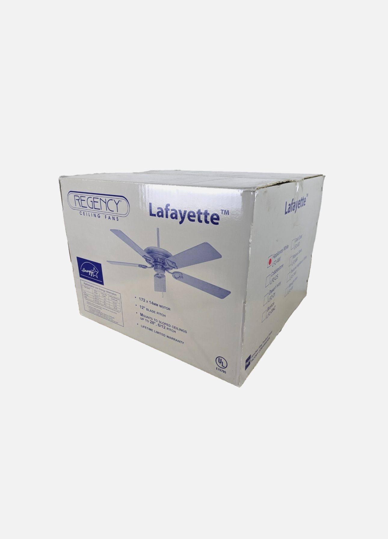 Regency Lafayette 52” Ceiling Fan – White Finish – No Blades Included
