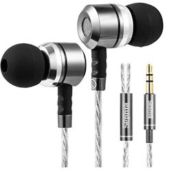 sephia SP3060 Earbuds Wired in Ear Headphones with Tangle-Free Cord Noise Isolating Earphones Deep Bass Case Ear Buds 3.5 mm Jack Plug
