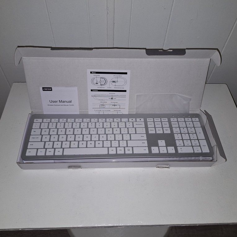 New Seenoa Wireless Keyboard Platinum and White