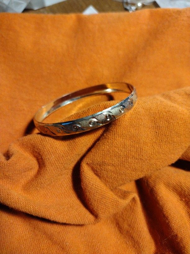 Childs Tri Color, Rose, Gold and Silver Bangle Bracelet