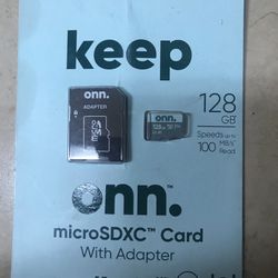 onn. 128GB MicroSDXC Card with Adapter(two available )
