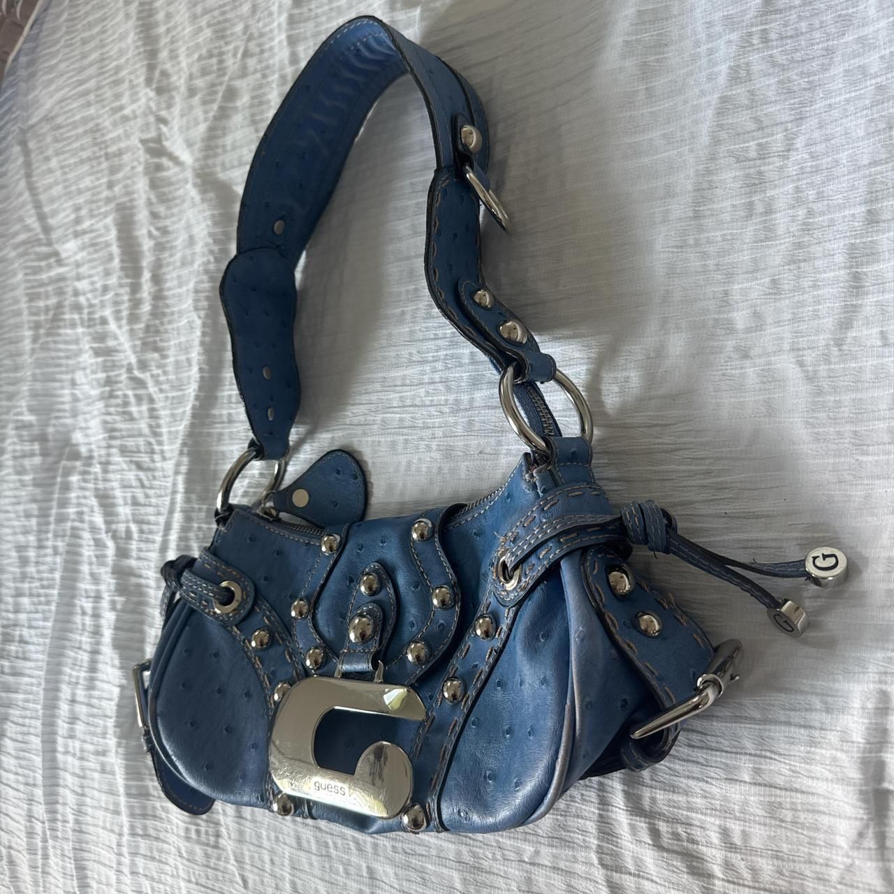 Vintage Blue Guess Croc Style Bag with