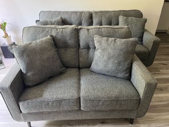 Gray Loveseat + Sofa Set