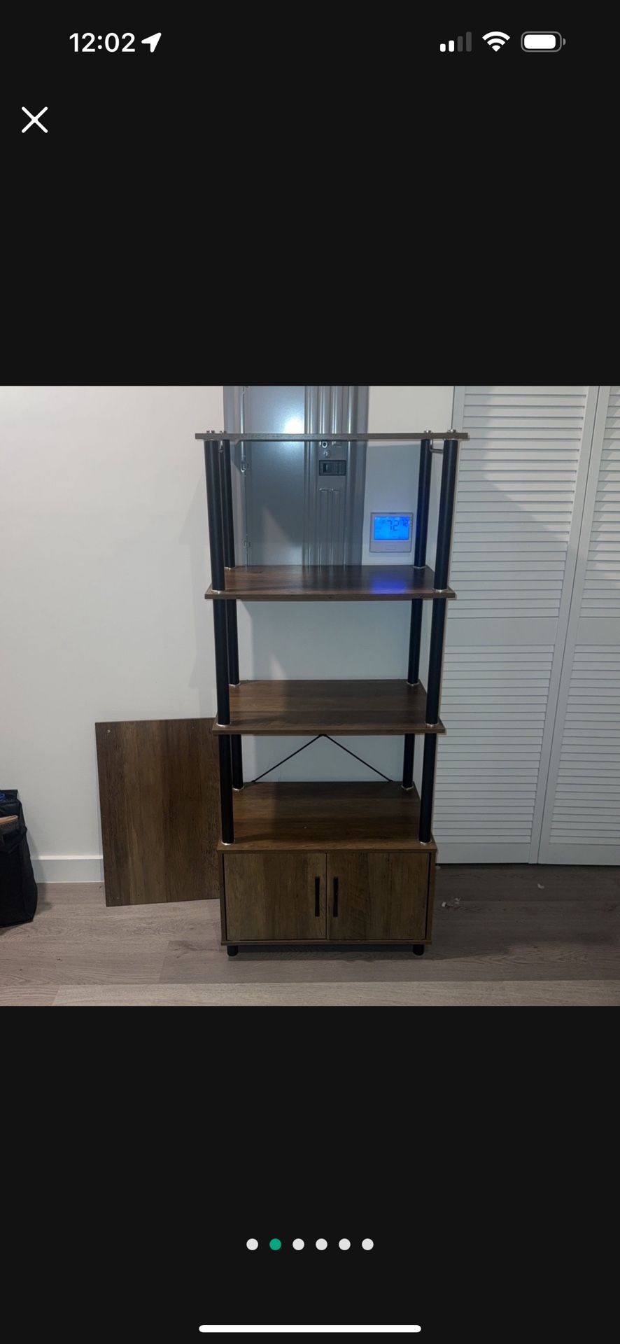 Bestier Bakers Rack with Storage Cabinet 5-Tier Microwave Stand for Small Kitchens with Shelf Drawers & Hooks Wood Bookshelf Oak Retro