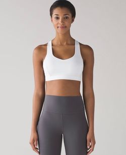 Lululemon Free To Be Serene white athletic sport bra, size 6