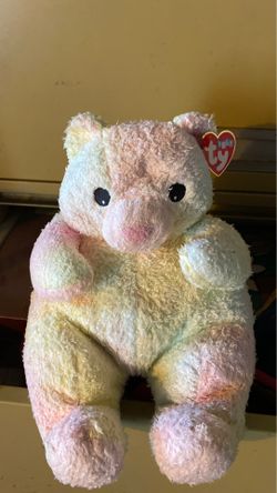 1999 Baby Ty BEARBABY Teddy Bear Pillow Pals 12" Pastel Sherbet