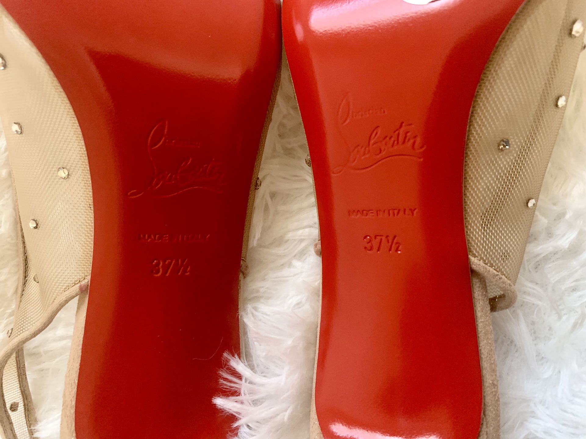 Follies strass heels Christian Louboutin Beige size 41 EU in Plastic -  31359945