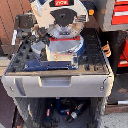 Tool boxes full of tools , mechanics work shops