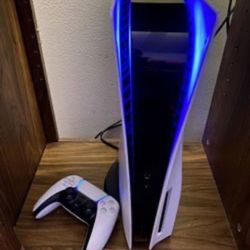 PS5 With Games And TB Storage Drive And Red controller Instead Of White