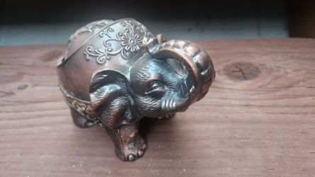 Bronze Elephant Ashtray 