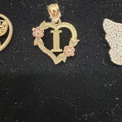 14k Initial Heart Pendant